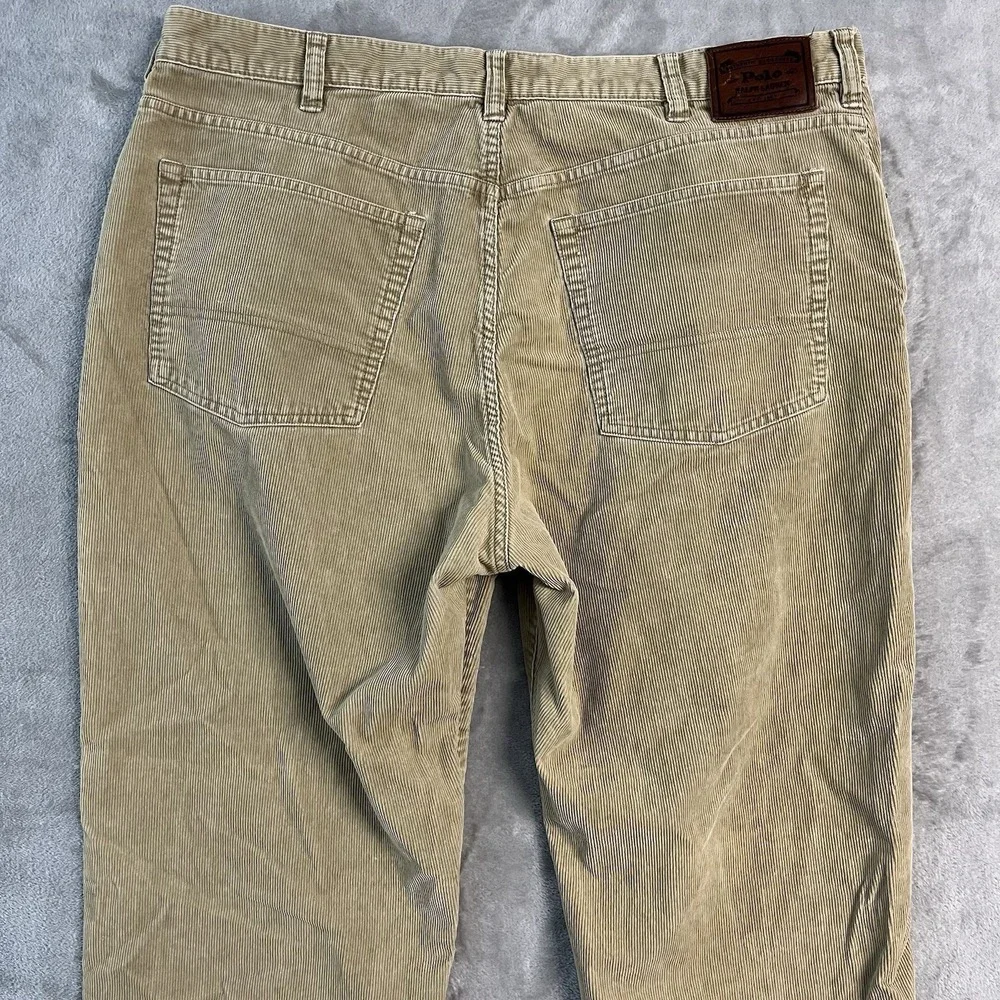 Polo Ralph Lauren Corduroy Pants Mens 38x32 Beige Tan Straight Dungarees Preppy